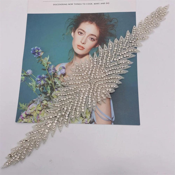 Lisslune | Shining Silver Rhinestone Flower Appliqué: Elegant Fashion Upgrade Accessory
