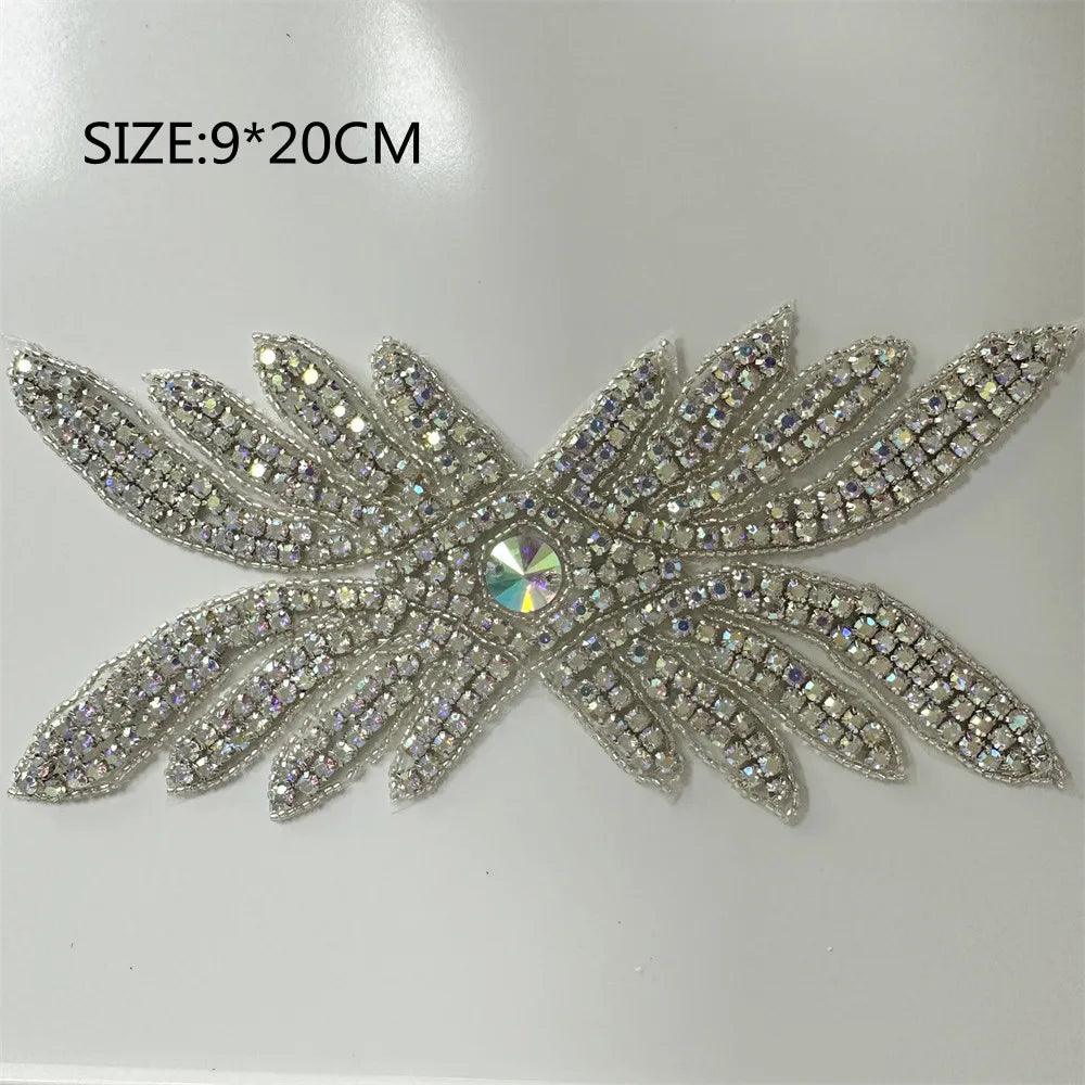Lisslune | Shining Silver Rhinestone Flower Appliqué: Elegant Fashion Upgrade Accessory