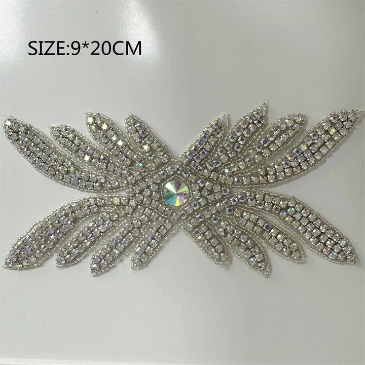 Lisslune | Shining Silver Rhinestone Flower Appliqué: Elegant Fashion Upgrade Accessory