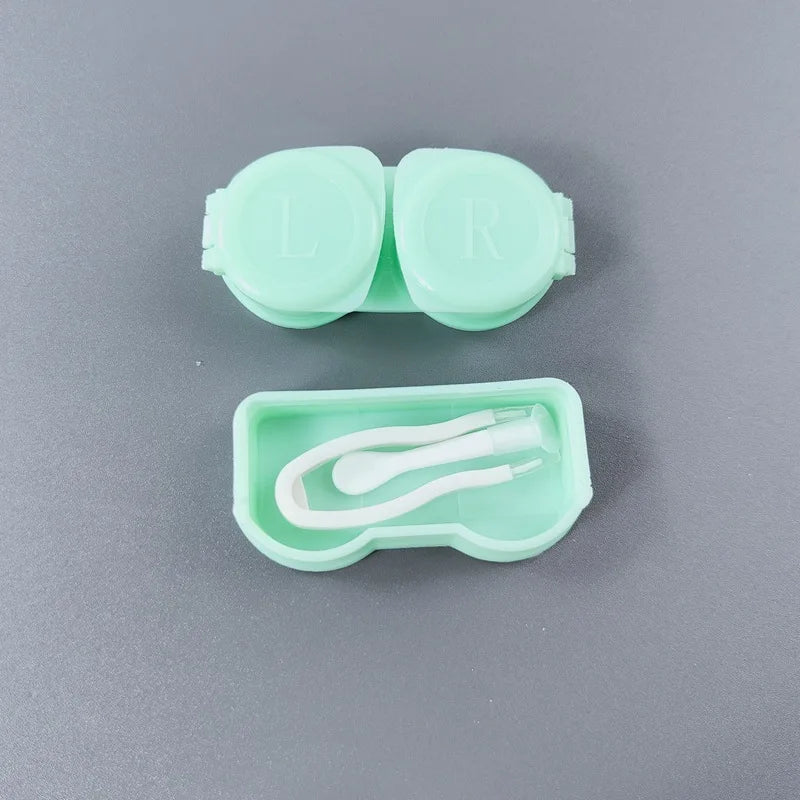 Lisslune | New Style Macarons Press Clamshell Includes Tweezers Suction Set Portable Contact Lens Case Travel Mini Color Contact Lens Box