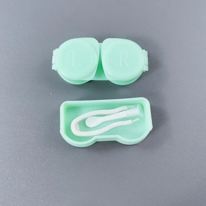 Lisslune | New Style Macarons Press Clamshell Includes Tweezers Suction Set Portable Contact Lens Case Travel Mini Color Contact Lens Box