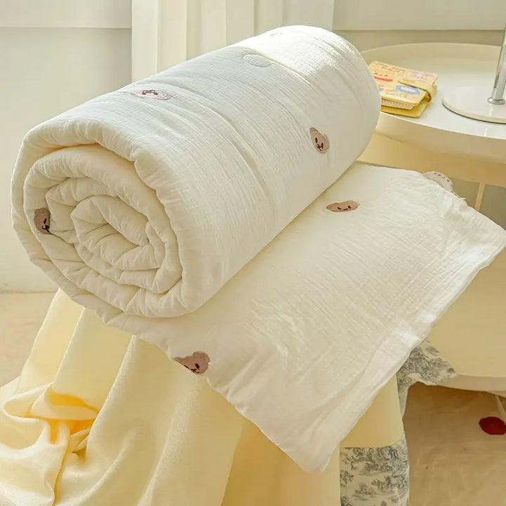 Rynx Super Soft Double Layer Yarn Summer Blanket Skin-Friendly Breathable Lightweight Blanket for Kids Adults Comforter Summer Blankets