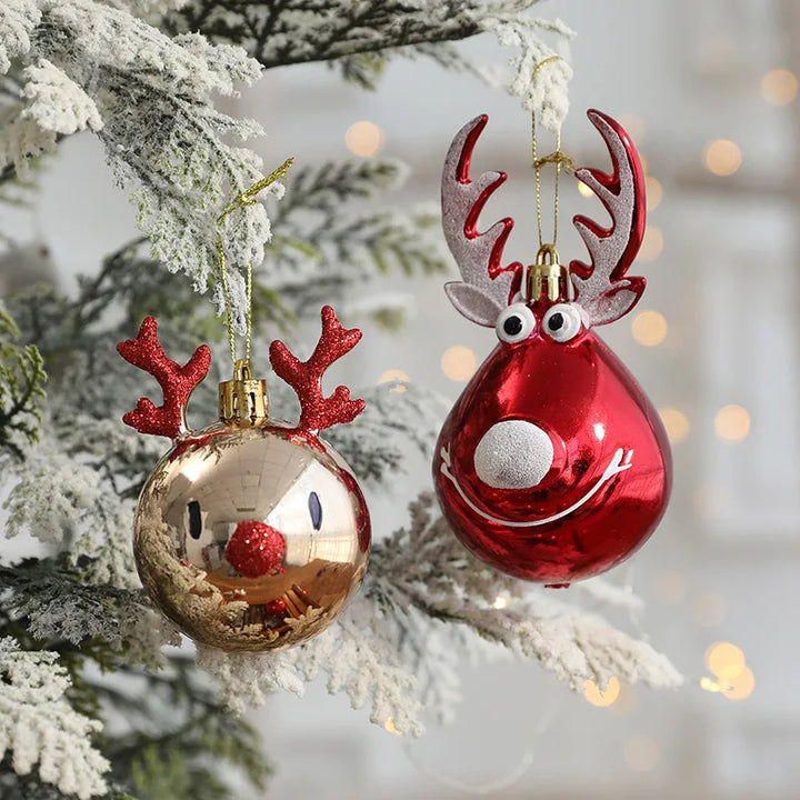 Rynx 2pcs Moose Christmas Balls Ornaments Christmas Tree Hanging Ball Pendant Christmas Decorations for Home New Year Party Navidad