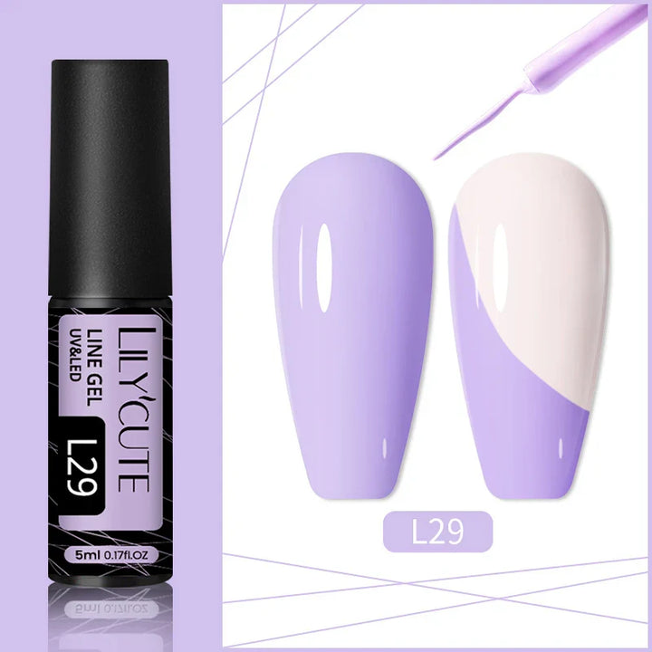 Rynx | 5ml Line Nail Art Polish Liner Pen Gel with Brush Varnish Semi Permanent Gel Nail Polish Wire Drawing Line Nail Art Tool