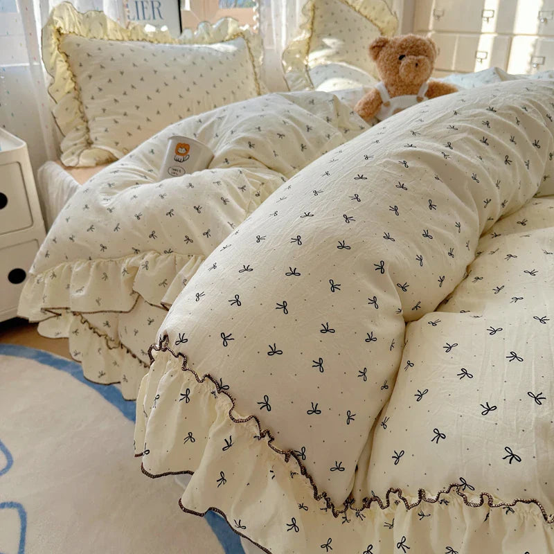 Rynx | Cute Print Bed Sheet Set Girls' Room Bedding Set Single/Double/Queen/King Size Bedding Set Soft Bedding sábanas para cama