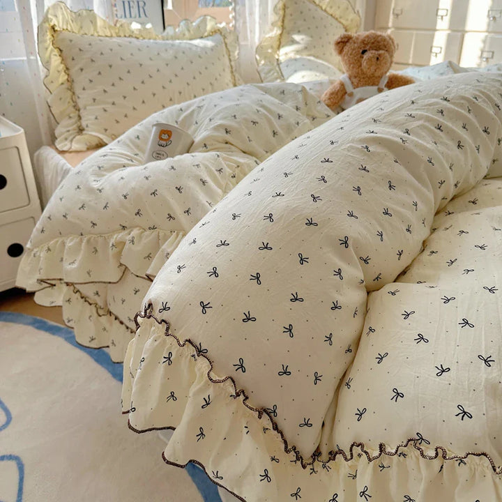 Rynx | Cute Print Bed Sheet Set Girls' Room Bedding Set Single/Double/Queen/King Size Bedding Set Soft Bedding sábanas para cama
