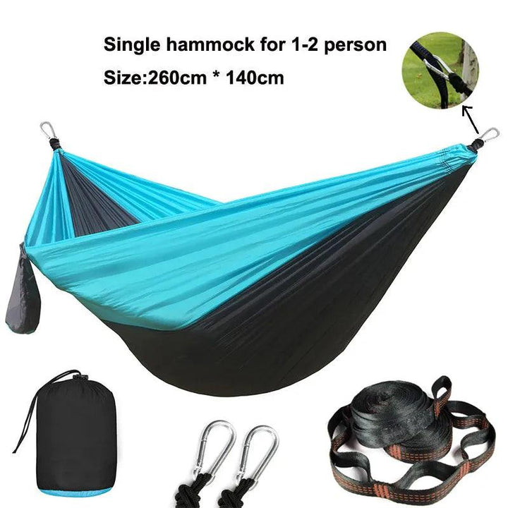 Lisslune | Zowee Ultimate Adventure Hammock Set with Tree Straps & Heavy Carabiners | Ultra-Durable Parachute Nylon