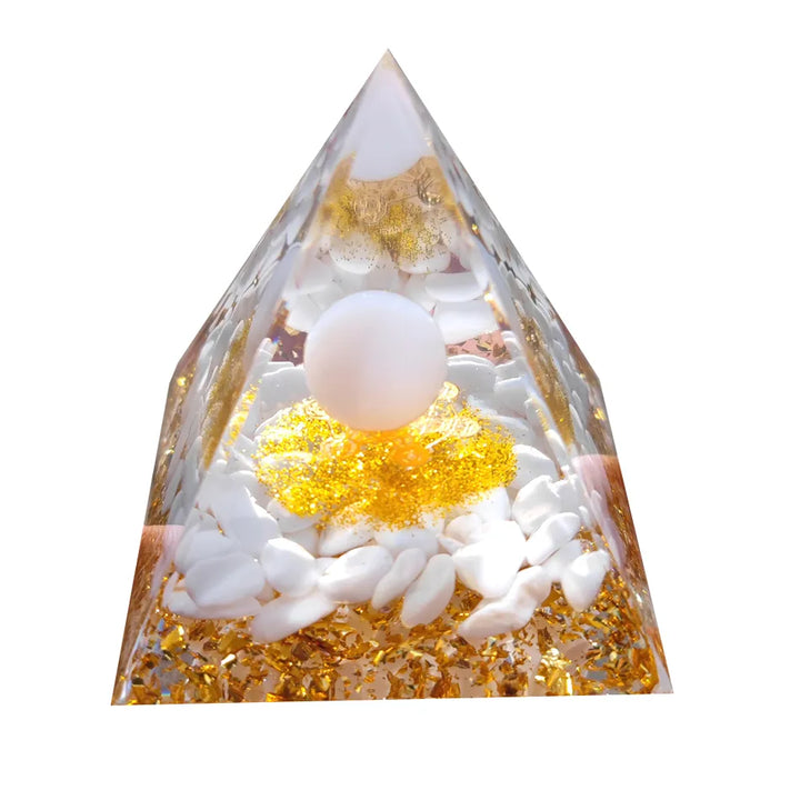 Lisslune | Orgonite Pyramid with Amethyst Pendulum – Energy, Protection and Decoration