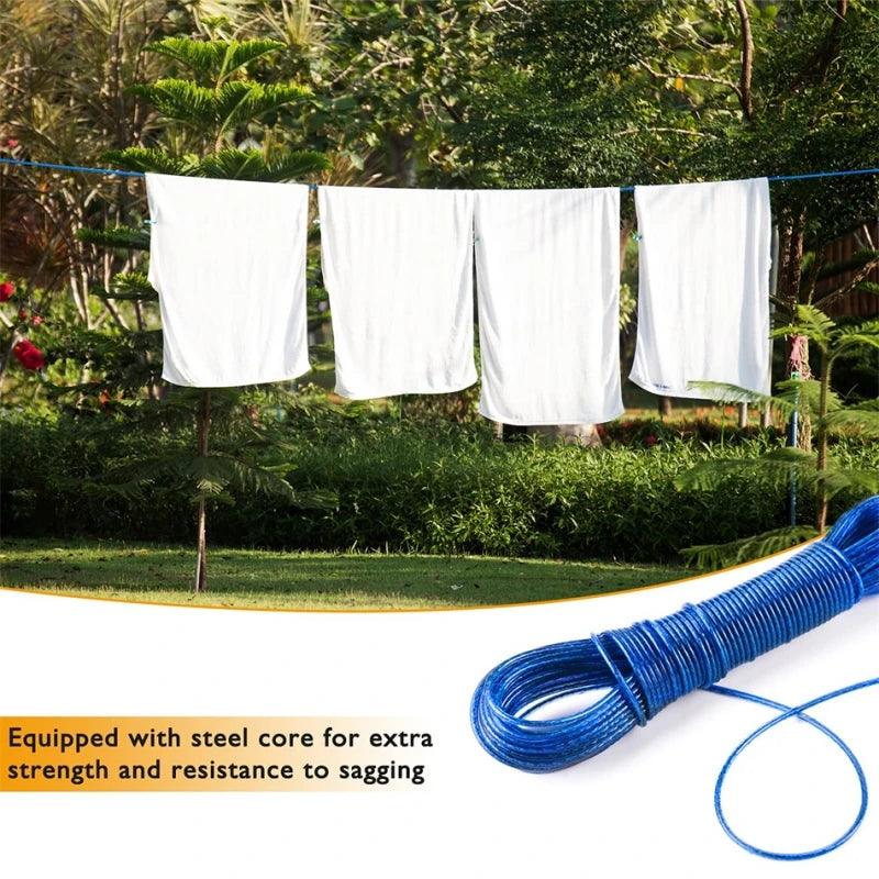 Lisslune | 20m Heavy-Duty Steel Wire Clothesline - Perfect for Indoor and Outdoor Use