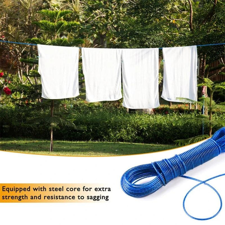 Lisslune | 20m Heavy-Duty Steel Wire Clothesline - Perfect for Indoor and Outdoor Use
