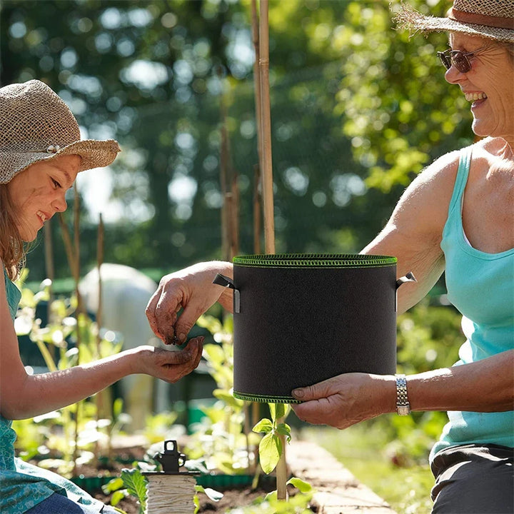 Lisslune | Planting bag made of nonwoven fabric – Robust garden container with handles for plants