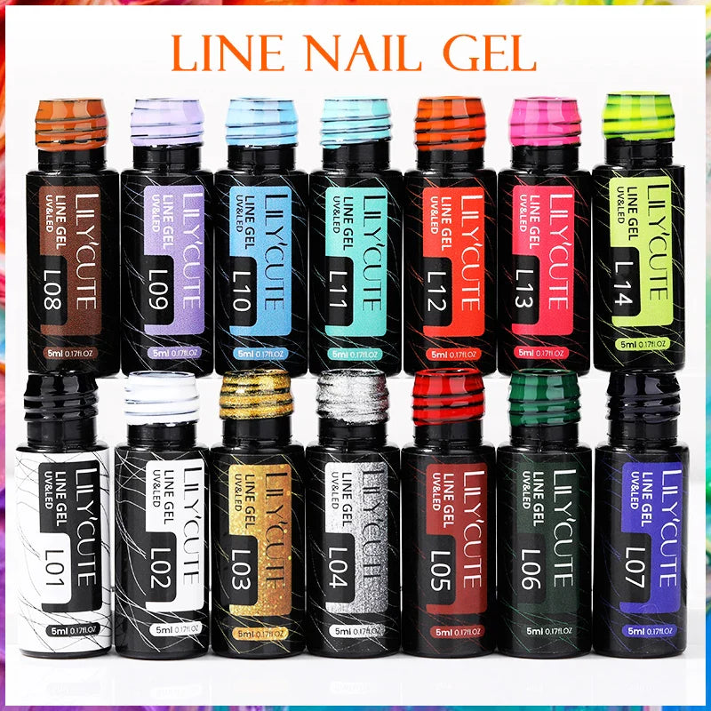 Rynx | 5ml Line Nail Art Polish Liner Pen Gel with Brush Varnish Semi Permanent Gel Nail Polish Wire Drawing Line Nail Art Tool