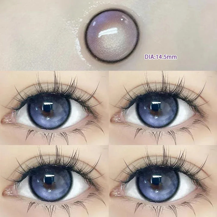 Lisslune | 2pcs/Pair Yearly Blue New Color Contact Lenses for Eyes with Myopia Prescription Beauty Pupils Makeup Natural Eye Free Shipping