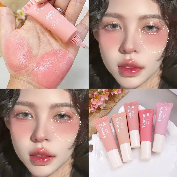 Rynx | Smooth Liquid Blush Cheek Ink Sponge Matte Gentle Face Makeup Blush Pigment Waterproof Long-lasting Creamy Cosmetics