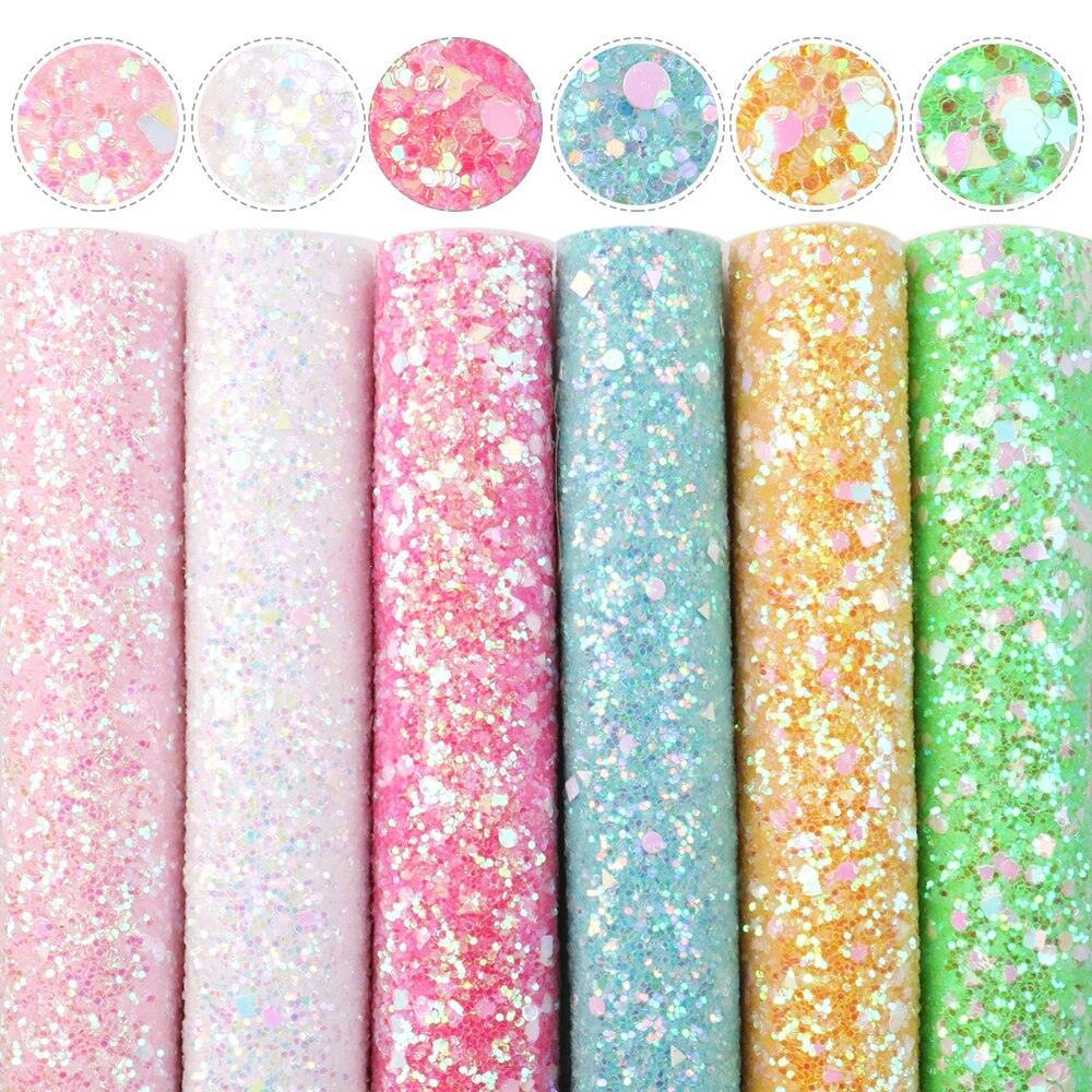 Lisslune | Sparkling Synthetic Leather DIY Craft Kit: Glittering Fabrics Collection for Creative Projects
