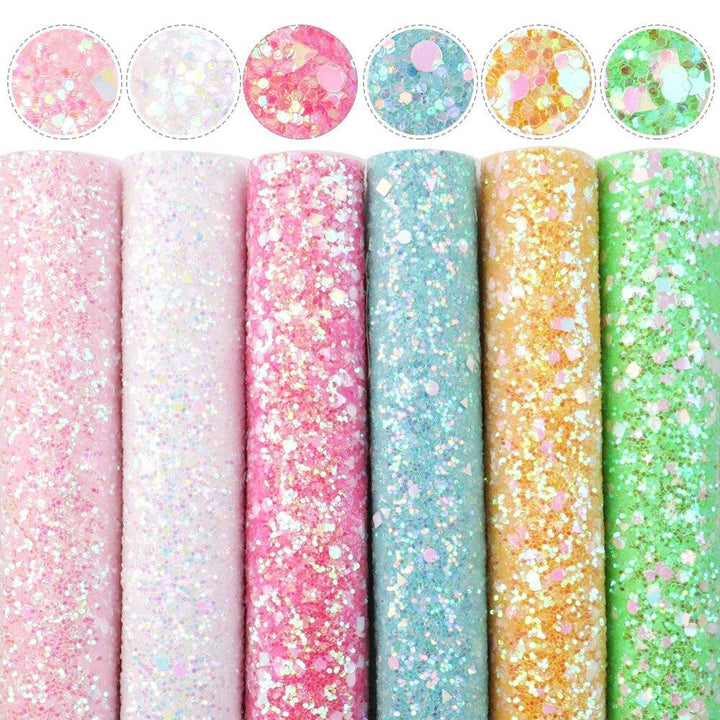 Lisslune | Sparkling Synthetic Leather DIY Craft Kit: Glittering Fabrics Collection for Creative Projects