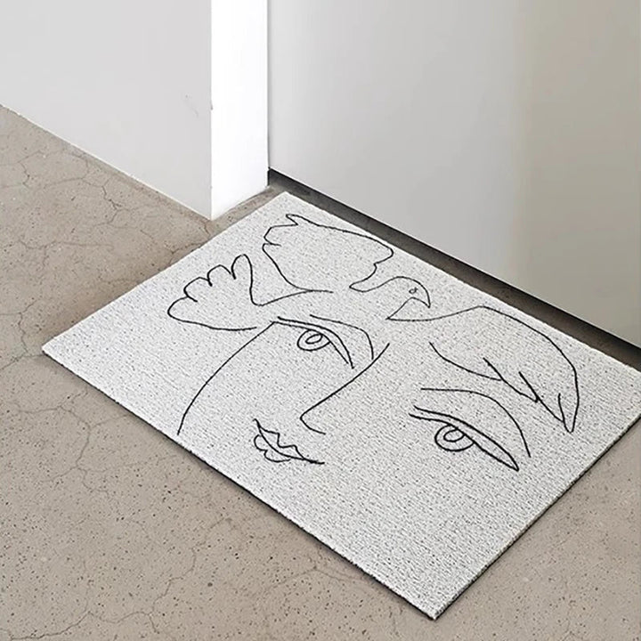 Rynx | Nordic PVC Matisse Painting Doormat Cuttable Portrait House Entrance Welcome Mat Carpet Floor Mat Outdoor Home Room Decoration