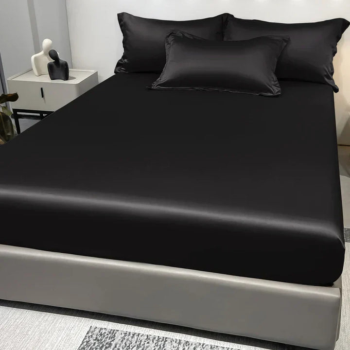 Lisslune | SatinDreams Luxury Fitted Sheet | Silky Satin Bed Sheet | Breathable & Cooling | Wrinkle-Free | Easy Care