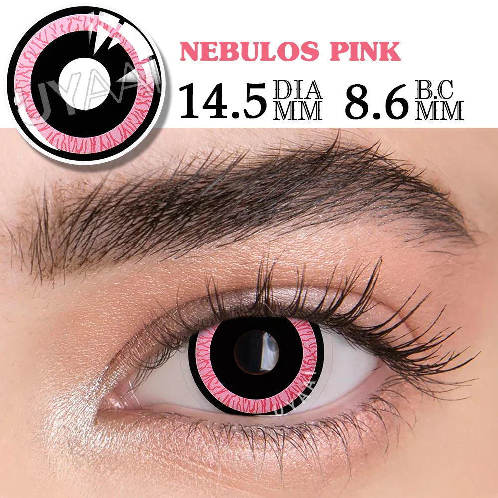Rynx | 1 Pair Anime Pink Lenses for Eyes Cosplay Lenses for Halloween Nezuko Colorcon y2k Eye Contacts