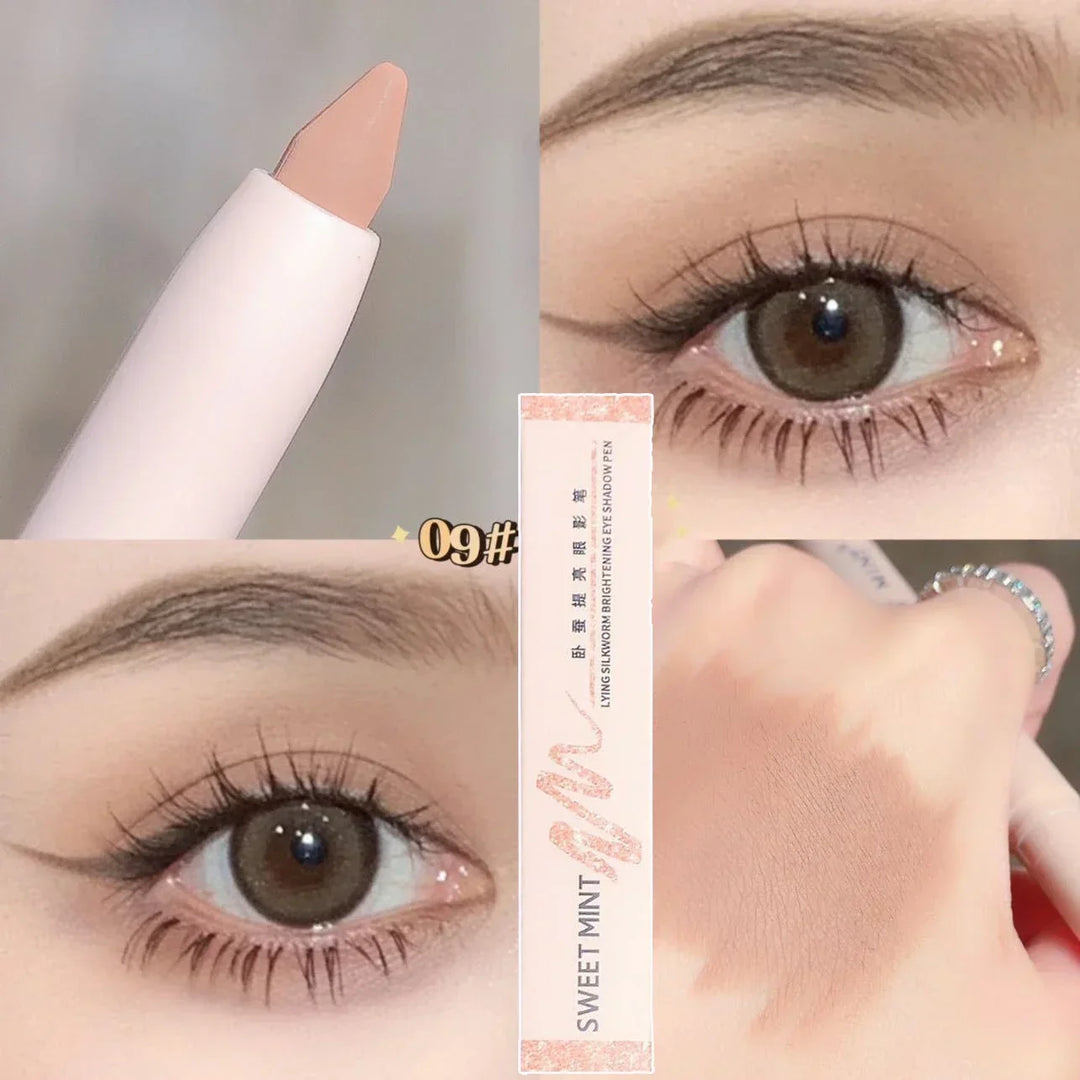 Rynx | 14 Colors White Eyeliner Shiny Glitter Eyeshadow Pencil Eye Liner Pencil Matte Brown Pink Pearl Eyes Makeup Brighten Silk Worm
