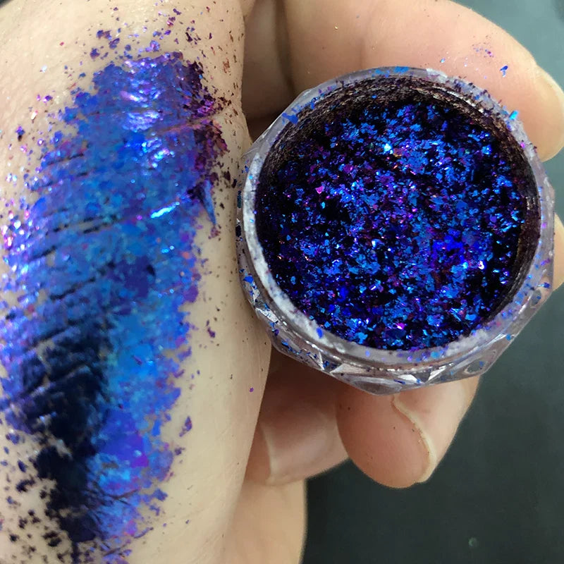 Rynx | 1 Glass Chameleon Nail Flakes Irregular Aluminum Foil UV Gel Polish Nail Sequins Paillettes Manicure Art Decoration Glitter Powder