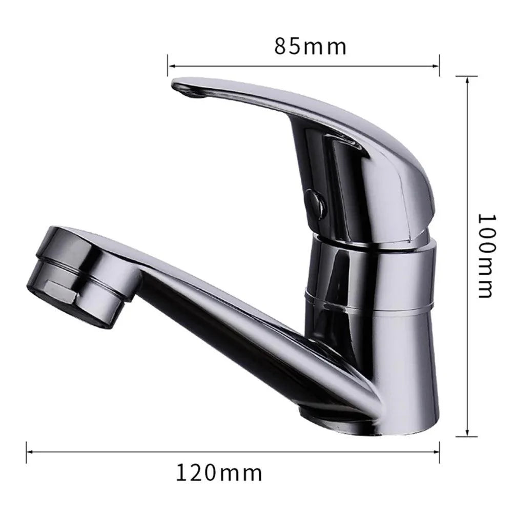 Lisslune | Smooth chrome single lever bathroom faucet with drip-free ceramic cartridge