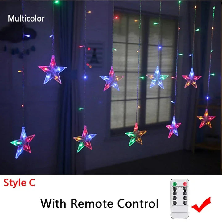 Rynx | Christmas lights 2024 light chain fairy garland curtain decoration for the holidays 2025 New Year decoration 220V/110V/battery