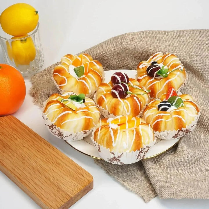 Lisslune | Realistic Synthetic Bakery Decor Set - 6 Lifesize Food Props for Kitchen and Business Display