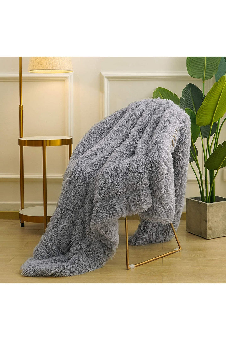 Lisslune | Synthetic fur sofa blanket