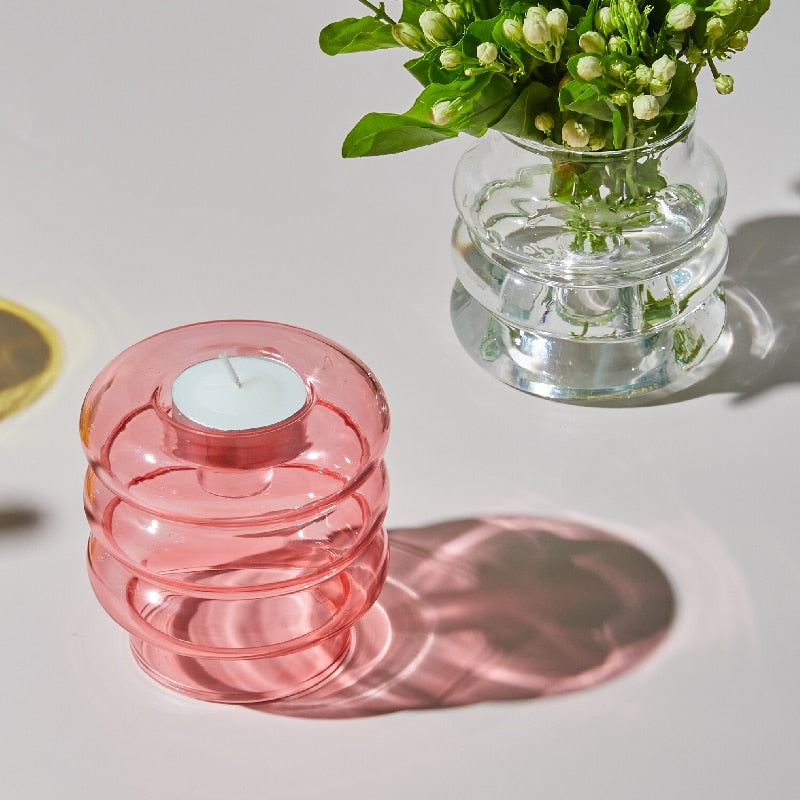 Lisslune | Dual Glass Spiral Candle Holder