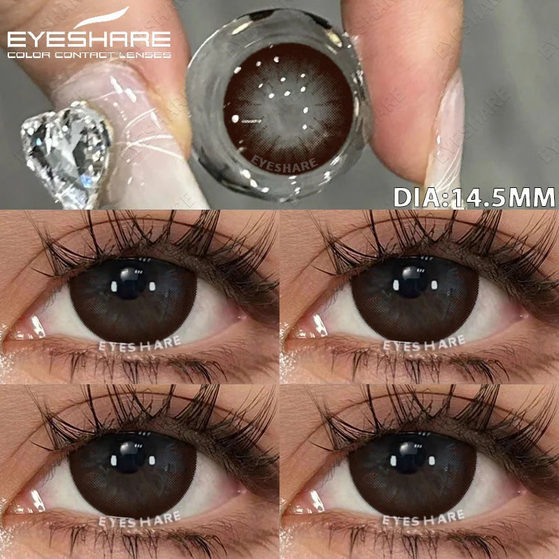 Rynx | 1 Pair colored contact lenses for eyes Black lenses Cosmetic large eye lenses Gray pupil lenses Yearly Natural eye contacts