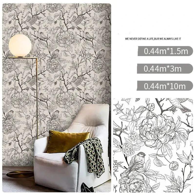 Lisslune | Chic Black-and-white Peel and Stick Wallpaper for Stylish Home Transformations