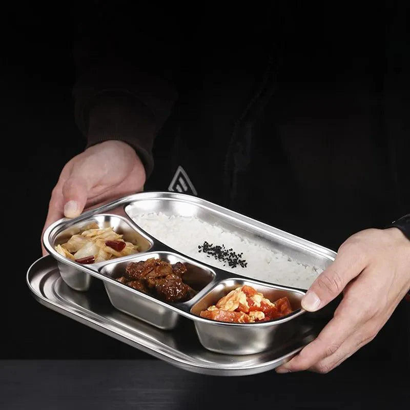 Lisslune | Partitioned Stainless Steel Lunch Plate Set - Elevate Your Dining Experience