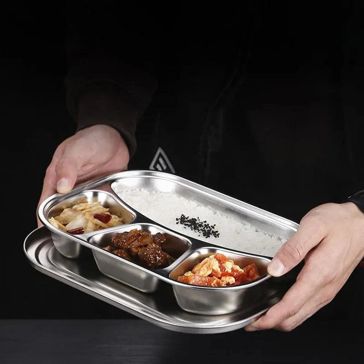 Lisslune | Partitioned Stainless Steel Lunch Plate Set - Elevate Your Dining Experience