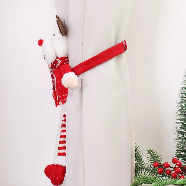 Rynx Christmas Dolls Curtain Buckle Santa Claus Snowman Ornament Merry Christmas Decoration for Home Christmas Gifts New Year 2025