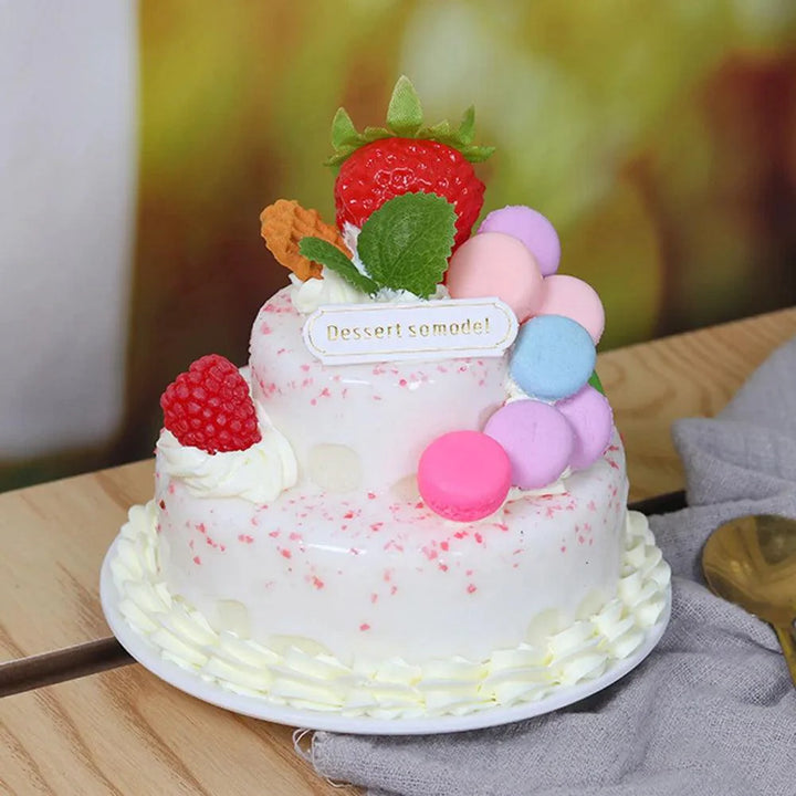 Lisslune | Elegant Synthetic Cake Model for Bakery Display and Photography - 1PC Decorative Food Model