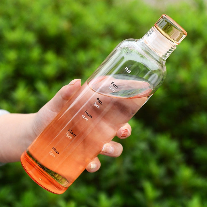 Lisslune | Time Scale Heat-Resistant Glass Water Bottle