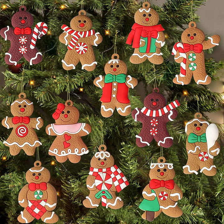 Lisslune | 12-piece set with gingerbread man ornaments