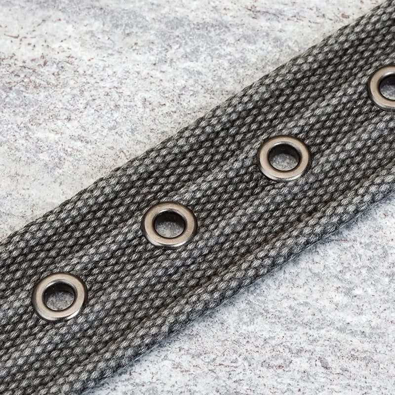 Lisslune | Men’s Canvas Belt – Adjustable Casual Striped Waistband