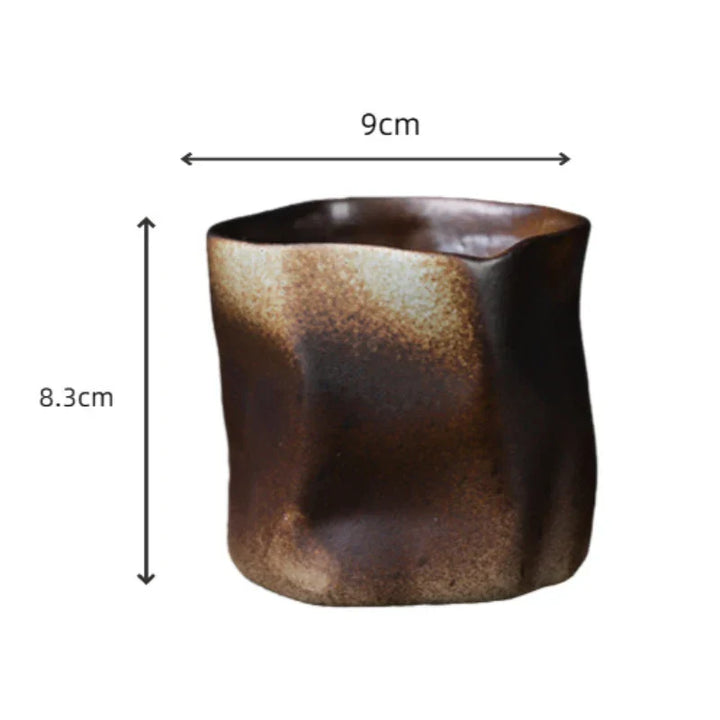 Lisslune | Irregular twisted shape cup 9.47 ounces/280 ml ceramic coffee tea cup without handle polychromatic creative ceramic mugs coffee mugs retro