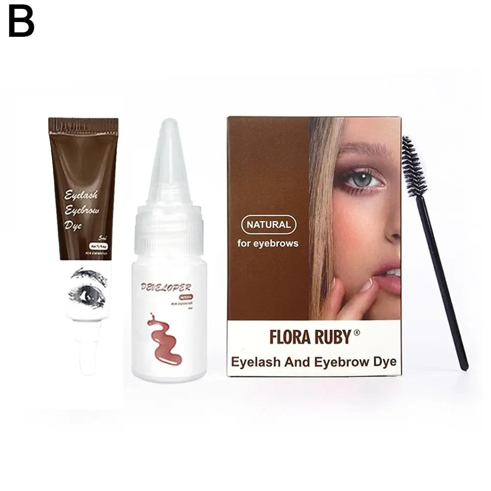 Rynx | Professional Henna Eyelash Eyebrow Color Tint 15-Minute Quick Tint Easy Dye Gel Eyelash Brown Black Shade Set