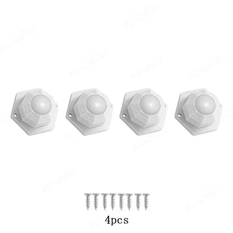 Lisslune | Versatile 360° Mini Swivel Roller Set - 4 Pieces Stainless Steel and Nylon Adhesive Furniture Lifters