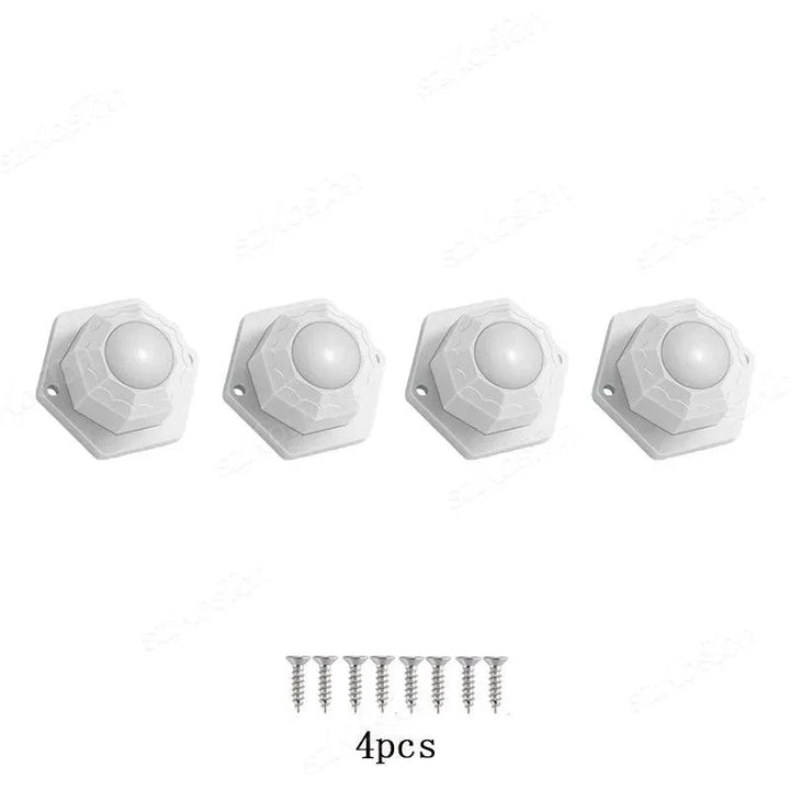 Lisslune | Versatile 360° Mini Swivel Roller Set - 4 Pieces Stainless Steel and Nylon Adhesive Furniture Lifters