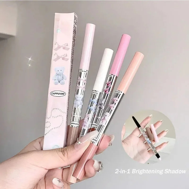 Rynx | Double head lying silk spinner pencil silk spinner highlighter crease pencil diamond glitter matte illuminating shadow eyeliner pencil Aegyo-sal
