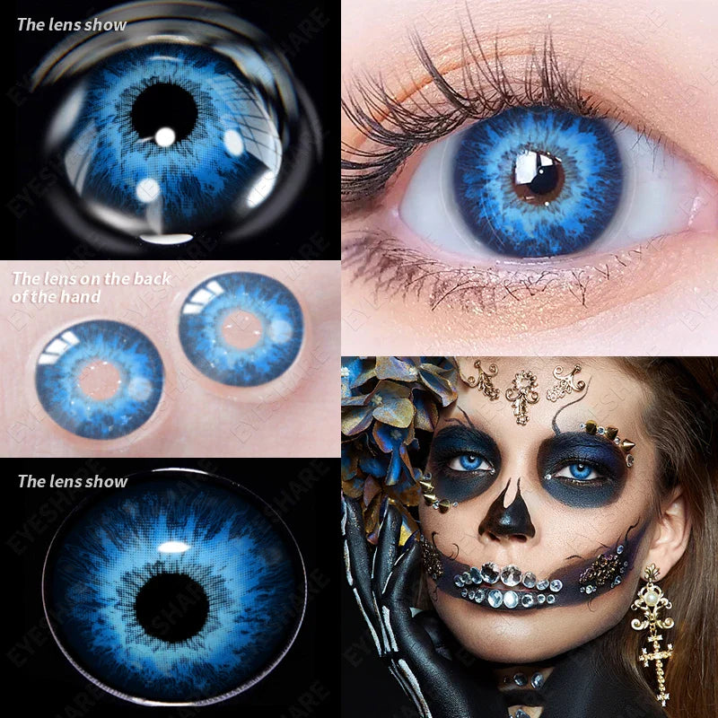 Rynx | 1 Pair Anime Color Contact Lenses for Eyes Yearly Red Lenses Black White Lenses Halloween Eye Lenses Cosplay Eye Contact Lenses