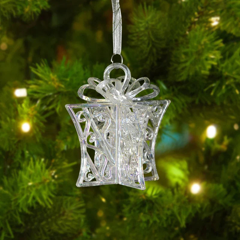 Rynx Christmas Tree Transparent Snowflake Hanging Ornaments Acrylic Pendants 2024 Christmas Decoration for Home Navidad Gifts New Year
