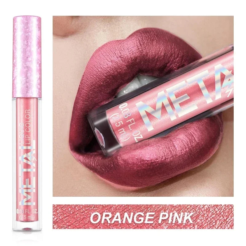 Rynx | Mattes Metall Flüssiglippenstift 12 Farbe Wasserfest Nude Matt Metallisch Lippen Gloss Langanhaltend Nicht Verblasst Lippen Tönung Make-up Kosmetik