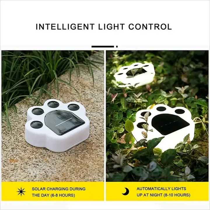 Lisslune | Glowing Paw LED Solar Pathway Outdoor Lights