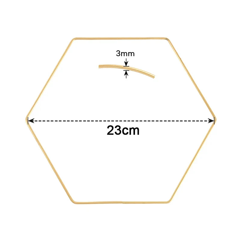 Rynx Gold Metal Flower Ring Hoop with Wood Base for Wedding Party Table Centerpiece Decoration Artificial Flower Garland DIY Wreath
