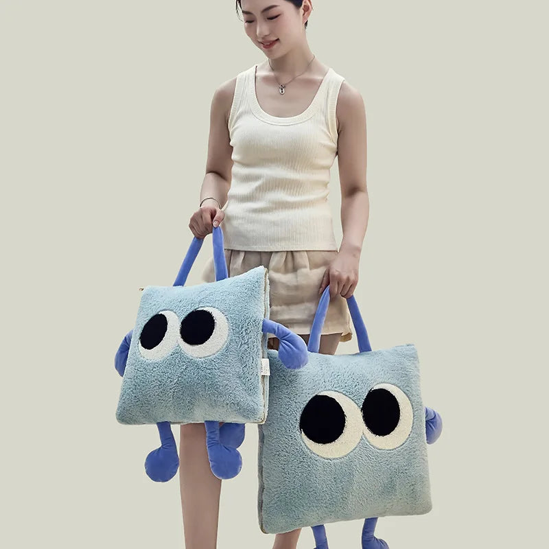 Lisslune | Cute Monster Portable Soft Throw Pillow Blanket